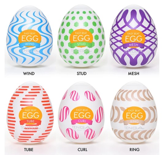 Zestaw sześciu masturbatorów - Tenga Egg Wonder 6 Styles Pack